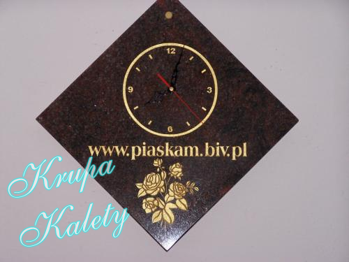 ZEGAR GRANITOWY - piaskowane napisy