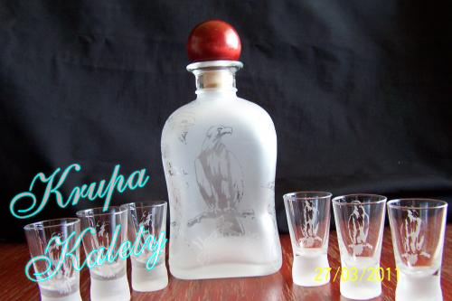 Piaskowane szklanki, kieliszki, karafki - motywy myśliwskie. Pomysł na prezent!