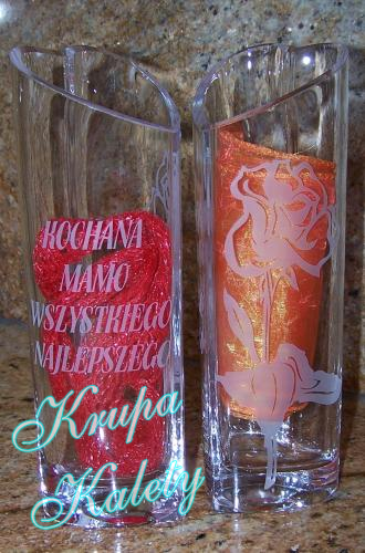 Piaskowany wazon.  Pomysł na prezent!