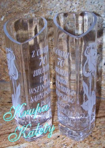 Piaskowany wazon serce.  Pomysł na prezent!