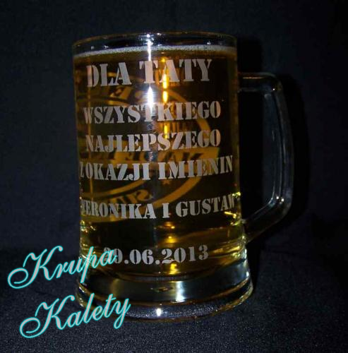 Kufel - piaskowany grawer.