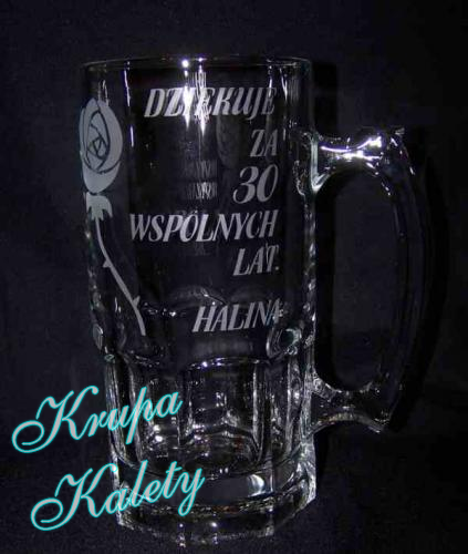 Kufel - piaskowany grawer.