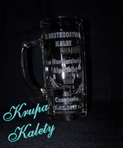 Kufel - piaskowany grawer.