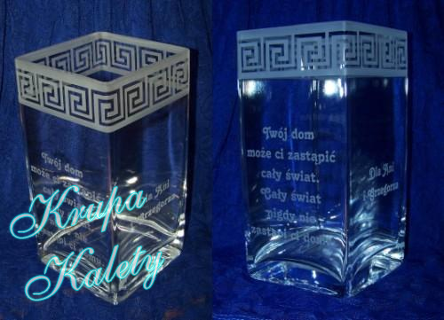 Wazon piaskowany wzór grecki