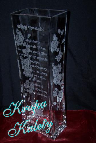 Wazon piaskowany podziękowanie od Maturzystów