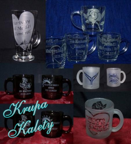 Kubki piaskowany grawer