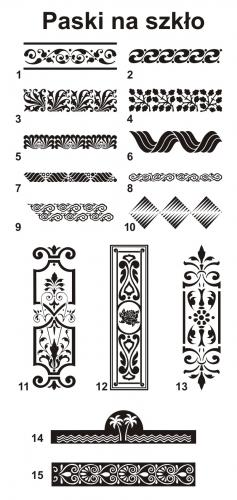 Wzory - Paski do piaskowania na szkle.