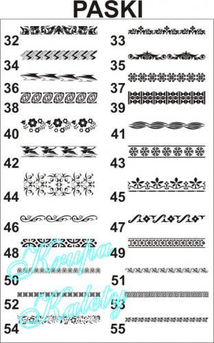 Wzory - Paski do piaskowania na szkle.