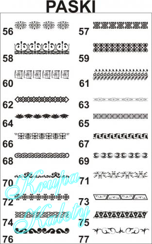Wzory - Paski do piaskowania na szkle.