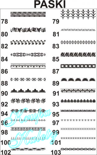 Wzory - Paski do piaskowania na szkle.