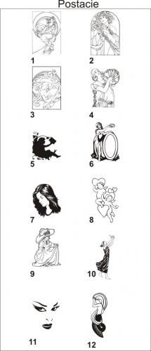 Postacie do piaskowania lub naklejki.