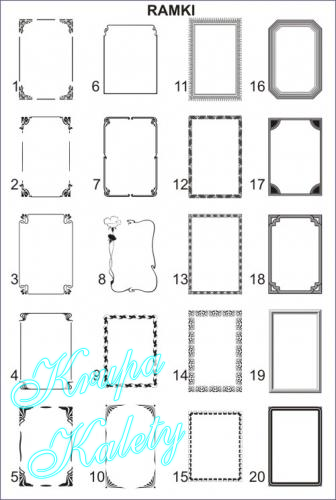 Ramki do piaskowania na szkle, lustrach.