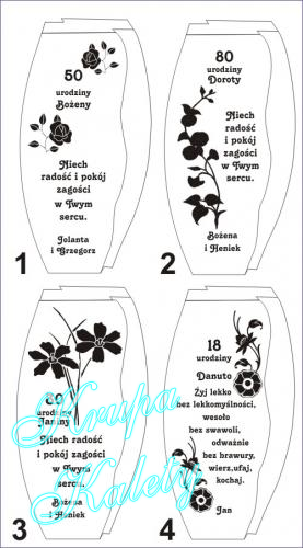 Wazon grawerowany prezent na urodziny, rocznice ślub, Złote Gody.