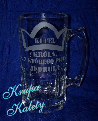 Piaskowany grawer na kuflu.