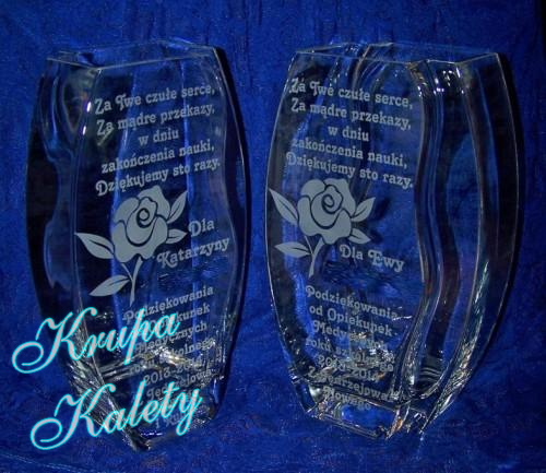 Wazon grawerowany - podziękowania.