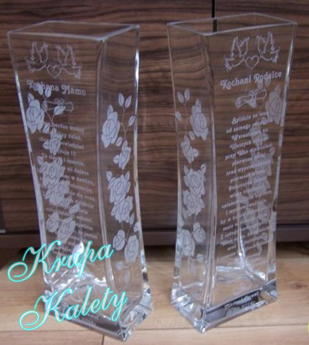 wazony grawerowane, podziękowanie dla rodziców, dla mamy.