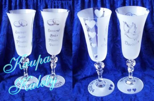 Kieliszki piaskowany grawer.