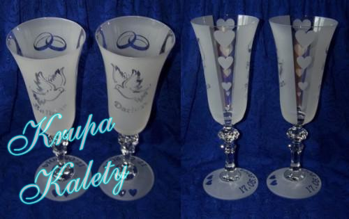 Kieliszki do szampana grawerowane - prezent na ślub lub rocznice ślubu.