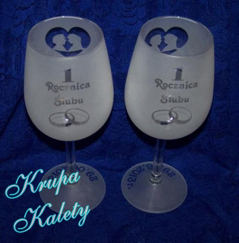 Kieliszki do wina grawerowane - prezent na ślub lub rocznice ślubu.