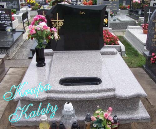 Nagrobek granitowy. Podwójny brąz królewski.